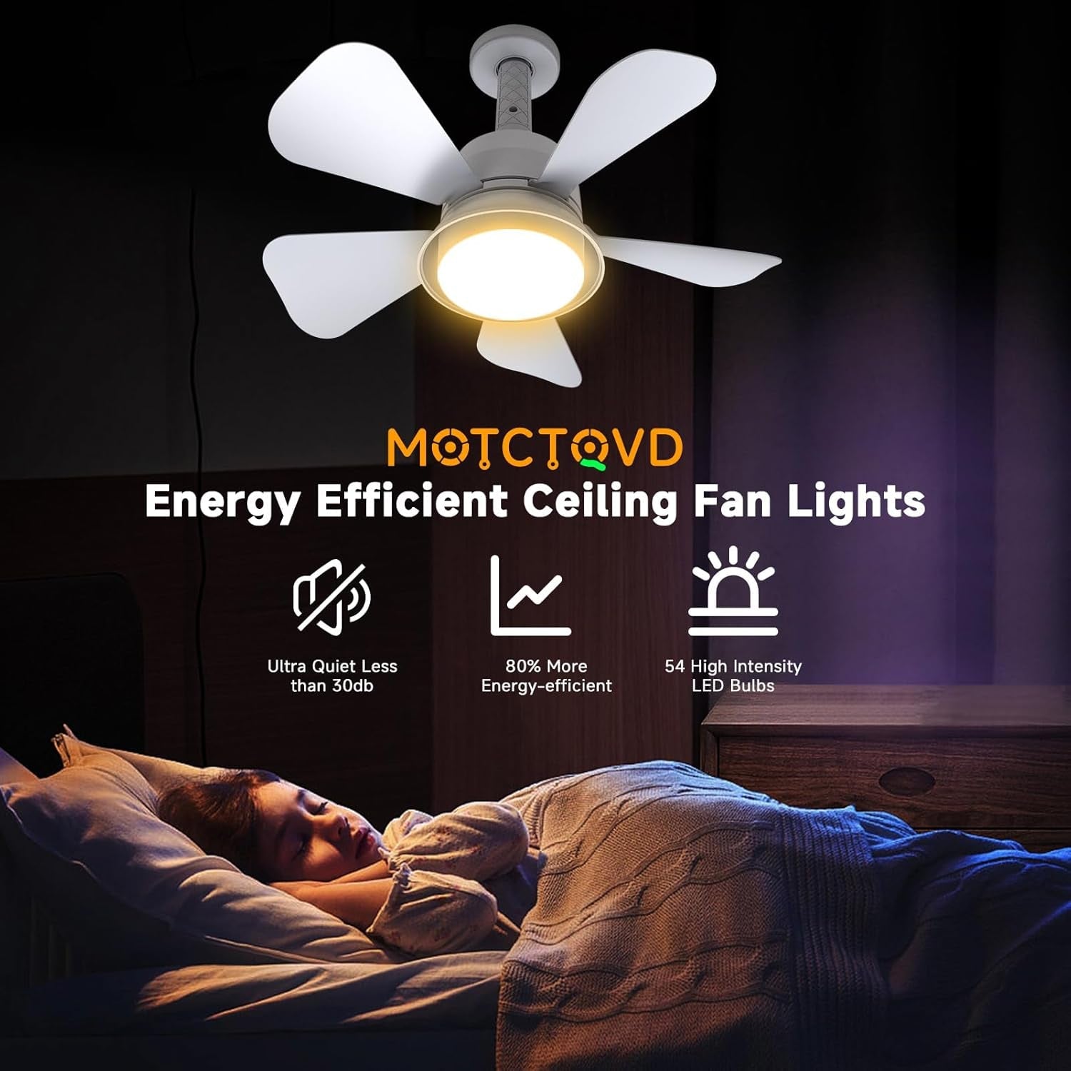 Ceiling Fan With Lights Remote Dimmable LED 3000K 6000K